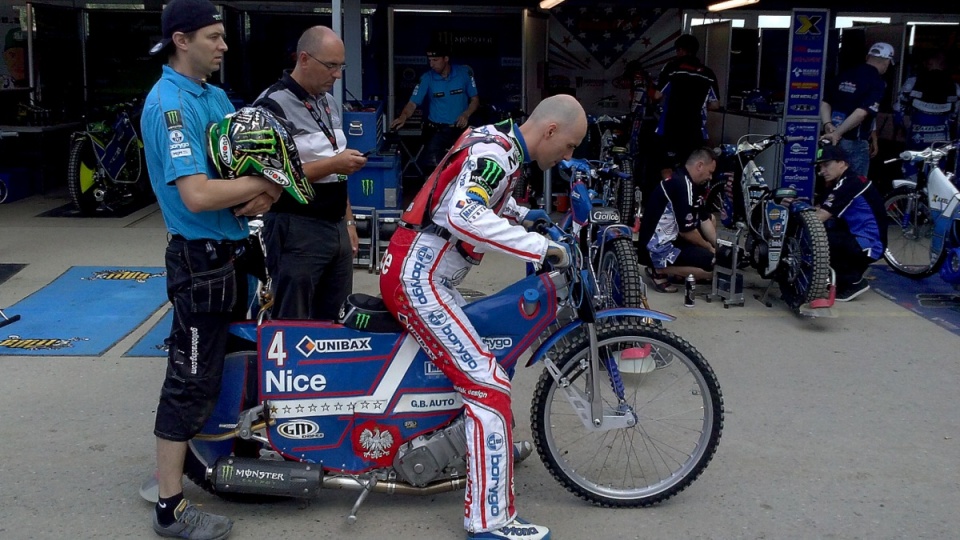 Tomasz Gollob w czasie treningu przed sobotnimi zawodami w Gorzowie. Fot.Eryk Hełminiak