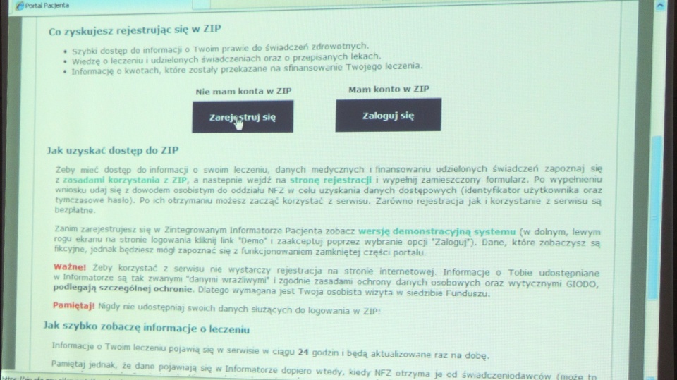 Jak działa ZIP w Kujawsko-Pomorskiem poinformowano na konferencji prasowej w wojewódzkim oddziałe NFZ. Fot. Tatiana Adonis