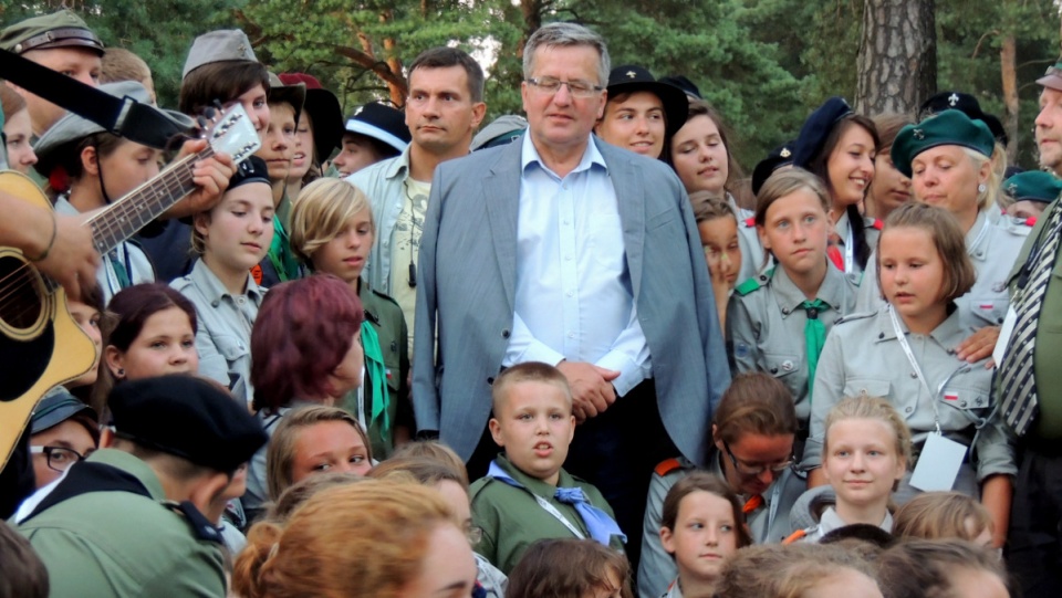 Prezydent Rzeczypospolitej podkreślał, jak ważną rolę we współczesnym świecie odgrywa harcerstwo. Fot. Michał Zaręba