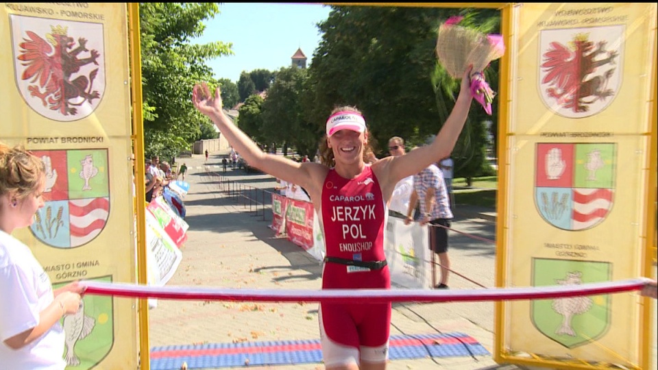 Agnieszka Jerzyk najlepsza wśród kobiet w Mistrzostwach Polski w Triathlonie w Górznie. Foto: Nadesłane