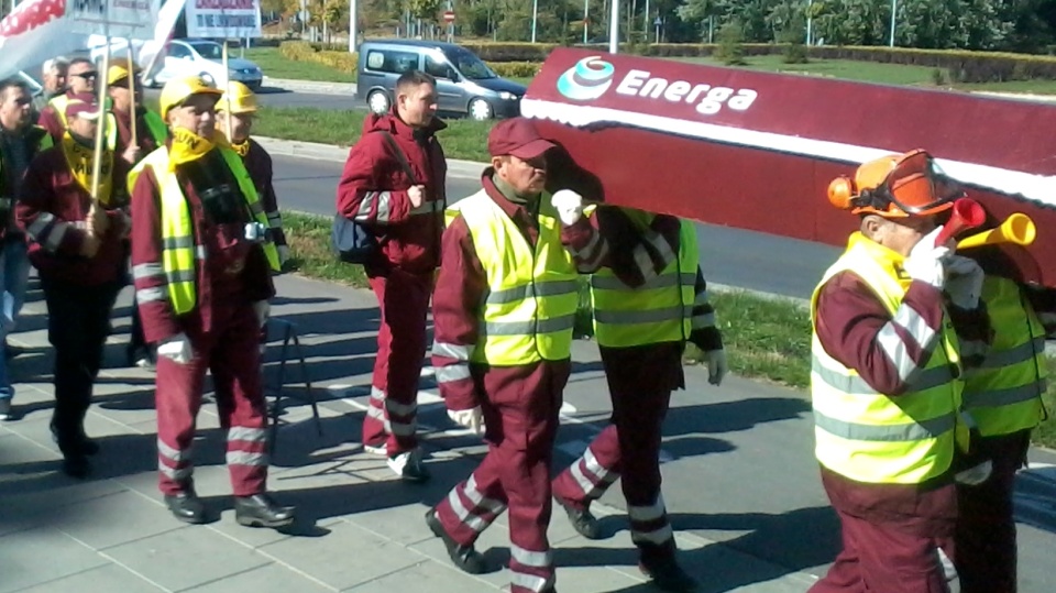 Tak wyglądała manifestacja pracowników Energi w Toruniu. Fot. Adriana Andrzejewska