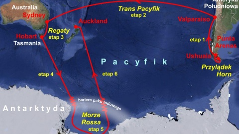 Trasa wyprawy Selma-Antarktyda-Wytrwałość. Źródło: www.selmaexpeditions.com