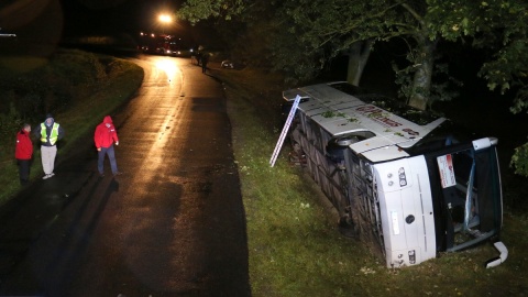 Wypadek autokaru w okolicach Więcborka