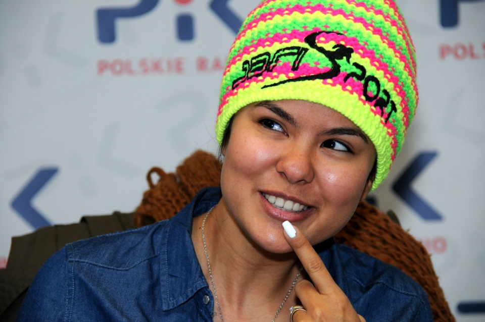Maria Rodriguez w studiu Polskiego Radia PiK. Fot. M.Jasińska