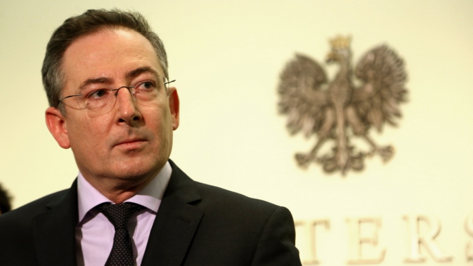 Minister SW podczas konferencji nt. działań SG i PSP w związku z sytuacją na Ukrainie. Fot. PAP/Tomasz Gzell
