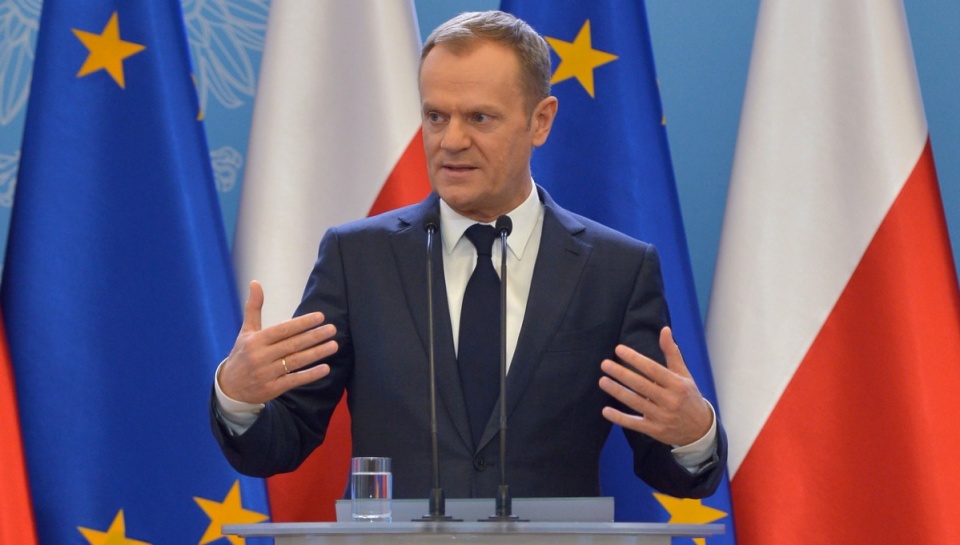 Premier Donald Tusk zapewnił, że dzisiaj nie ma bezpośredniego zagrożenia dla Polski, ale trzeba Ukrainie pomóc ustabilizować sytuację. Fot. PAP/Radek Pietruszka