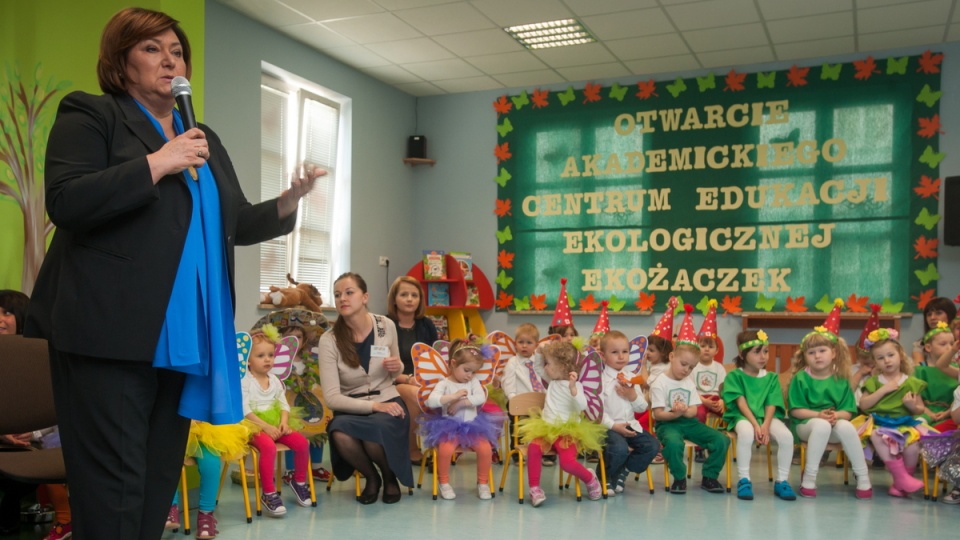 Anna Komorowska uczestniczy w otwarciu Centrum Edukacji Ekologicznej Ekożaczek. Fot. PAP/Tytus Żmijewski