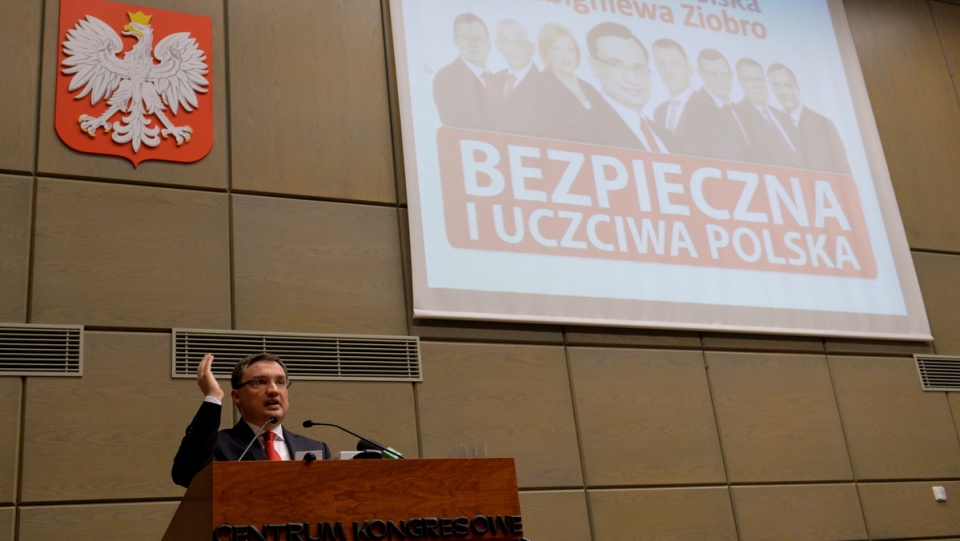 Hasło wyborcze SP zaprezentoano podczas spotkania w Krakowie. Fot. PAP/Jacek Bednarczyk