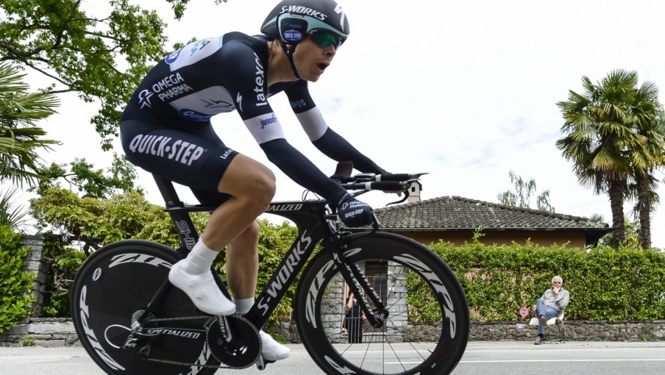 Michał Kwiatkowski zwyciężył w prologu kolarskiego wyścigu Tour de Romandie. Fot. PAP/EPA