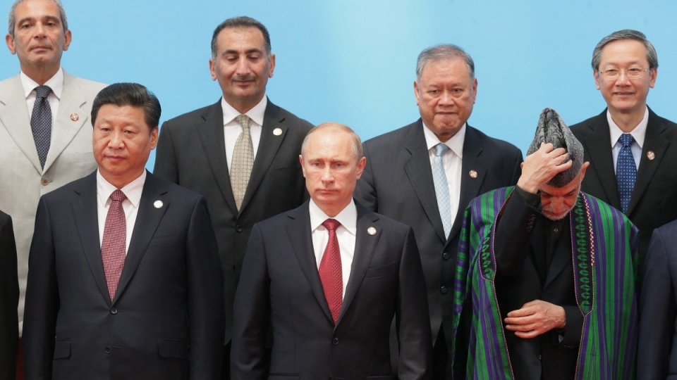 Gośćmi konferencji na temat Współdziałania i Budowy Środków Zaufania w Azji byli m.in. prezydenci Rosji i Iranu: Władimir Putin i Hasan Rowhani. Fot. AP/EPA/MIKHAIL METZEL.