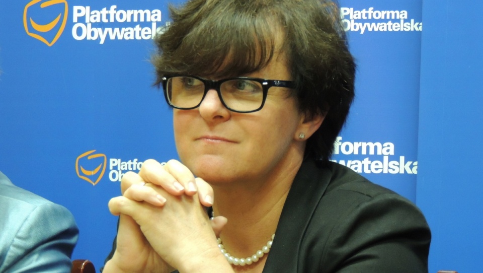 W trakcie wizyty we Włocławku Joanna Kluzik-Rostowska propagowała ideę ministerialnego podręcznika. Fot. Marek Ledwosiński