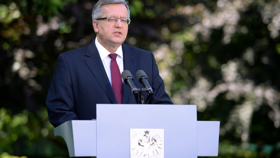 Prezydent podczas konferencji prasowej podsumowującej obchody 25-lecia wolności. Fot. PAP/Jacek Turczyk