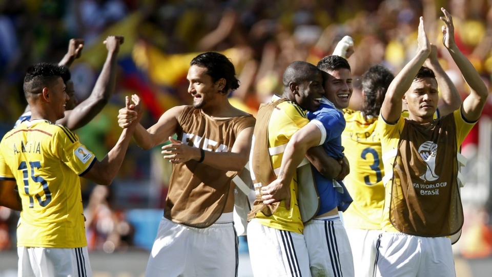 Kolumbijscy piłkarze wygrywają nawet bez swojej największej gwiazdy - Radamela Falcao. Fot. PAP/EPA/FELIPE TRUEBA.