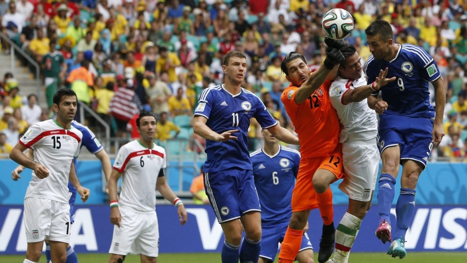 W meczu przeciwko Bośni i Hercegowinie Irańczycy walczyli jeszcze o awans do fazy pucharowej mundialu w Brazylii.. Fot. PAP/EPA/GUILLAUME HORCAJUELO