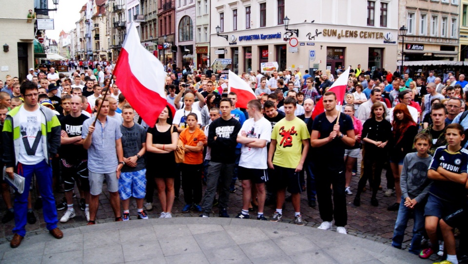 Przeciwnicy rządu Donalda Tuska zamanifestowali swoje stanowisko w Toruniu. Fot. Adriana Andrzejewska