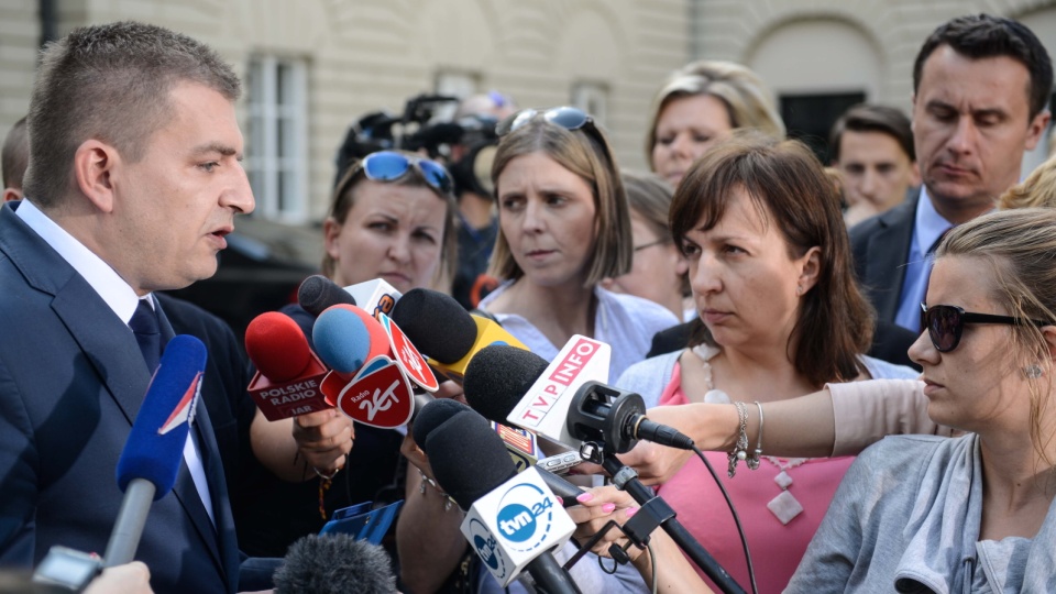 Minister zdrowia podczas konferencji prasowej nt. kary dla szpitala prof. Chazana. Fot. PAP/Jakub Kamiński