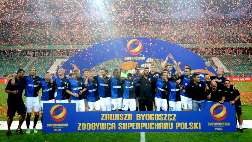 Zdobywca Pucharu Polski Zawisza Bydgoszcz zdobył piłkarski Superpuchar. Fot. PAP/Bartłomiej Zborowski
