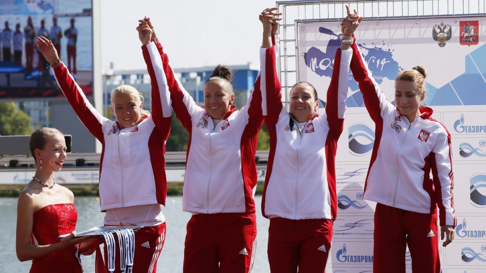 Polski fetują zdobycie srebrnego medalu mistrzostw świata w Moskwie. Fot. PAP/EPA