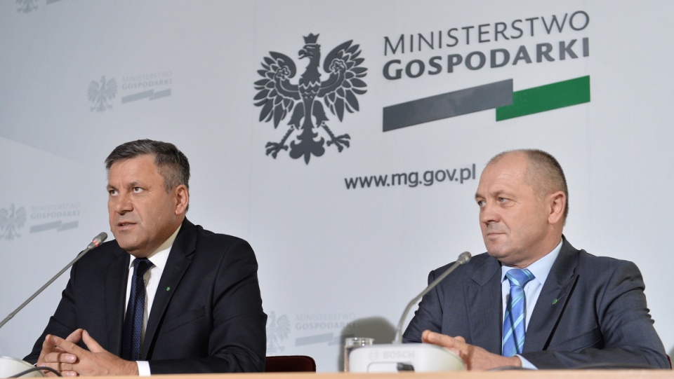 Wicepremier, minister gospodarki i minister rolnictwa podczas konferencji prasowej. Fot. PAP/Marcin Obara