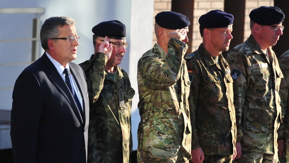 Prezydent w Kwaterze Głównej Wielonarodowego Korpusu Północno-Wschodniego w Szczecinie. Fot. PAP/Marcin Bielecki