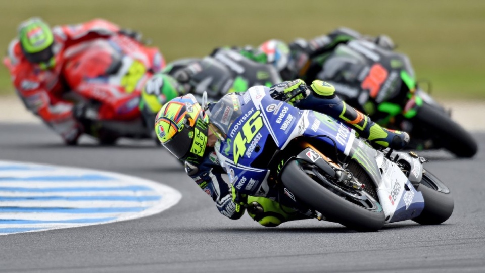 Włoch Valentino Rossi (Yamaha) wygrał wyścig o Grand Prix Australii, 16. eliminację motocyklowych mistrzostw świata. Fot. PAP/EPA