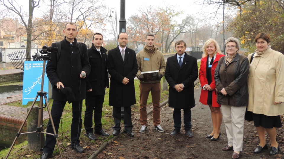 Konferencja prasowa przedstawicieli Metropolii Bydgoskiej odbyła się przy IV śluzie Kanału Bydgoskiego, przy ul. Wrocławskiej. Fot. Tatiana Adonis