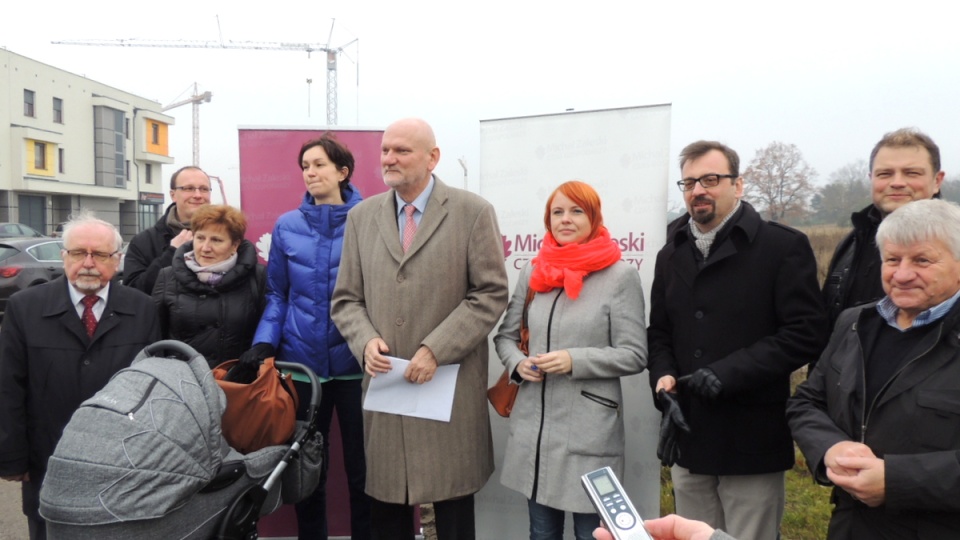 O nowych inestycjach dla Torunia Michał Zaleski mówił w trakcie spotkania na nowym osiedlu Jar. Fot. Michał Zaręba
