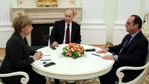 Na Kremlu spotkanie przywódców Rosji, Francji i Niemiec