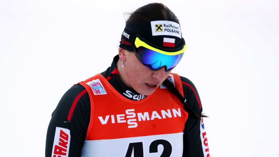 Justyna Kowalczyk na mecie biegu na 5 km techniką klasyczną w zawodach narciarskiego cyklu Tour de Ski. Fot. PAP/Grzegorz Mamot