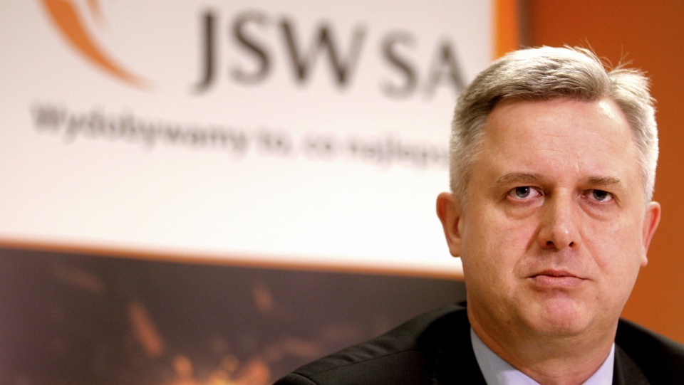 Prezes Zarządu Jastrzębskiej Spółki Węglowej Jarosław Zagórowski podczas konferencji prasowej. Fot. PAP/Andrzej Grygiel