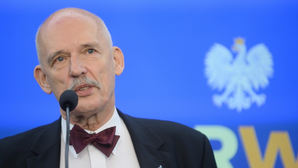 "Będę dbał, by polscy obywatele byli traktowani jak ludzie dorośli" - powiedział kandydujący na prezydenta Janusz Korwin-Mikke. Fot. PAP/Bartłomiej Zborowski