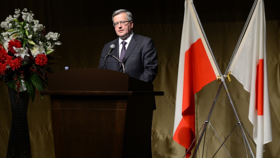 "Polska to otwarta brama o atrakcyjnym progu wejścia do Europy dla japońskich przedsiębiorców" - podkreślił w Tokio prezydent Polski. Fot. PAP/Jacek Turczyk