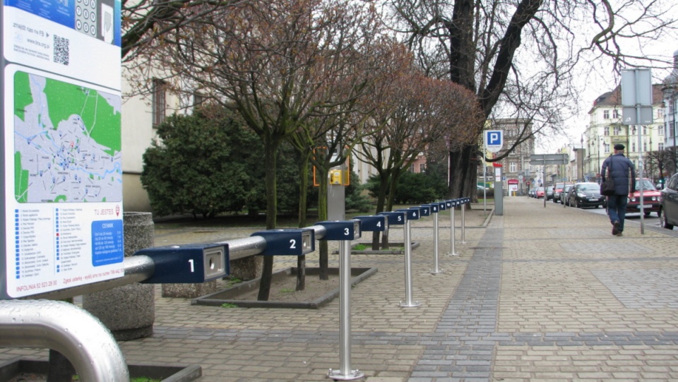 Stacja Bydgoskiego Roweru Aglomeracyjnego przy ulicy Mickiewicz. Fot. Tomasz Kaźmierski