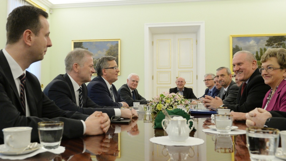 Spotkanie prezydenta z przedstawicielami OPZZ i ZNP w Belwederze. Fot. PAP/Jacek Turczyk