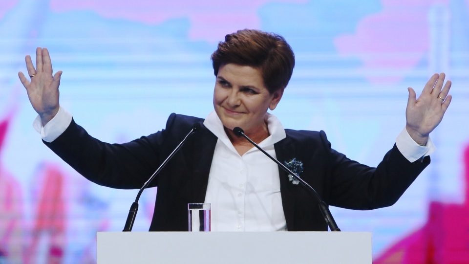 Wiceprezes PiS Beata Szydło przemawia na konwencji Prawa i Sprawiedliwości w Warszawie. Fot. PAP/Paweł Supernak