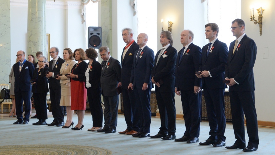 Odznaczeni przez prezydenta RP podczas uroczystości wręczenia odznaczeń państwowych mecenasom kultury, w Pałacu Prezydenckim w Warszawie. Fot. PAP/Jacek Turczyk