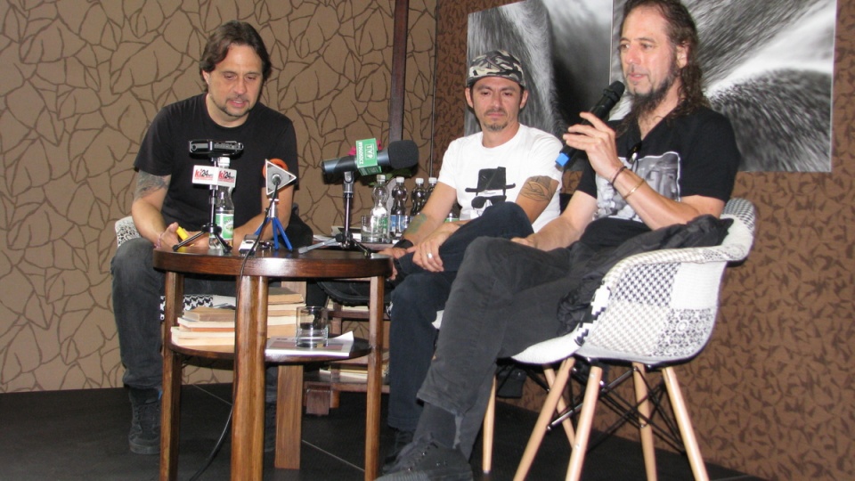 Dave Lombardo z grupą Philm, od lewej: Dave Lombardo, Pancho Tomaselli i Garry Nestler. Fot. Tomasz Kaźmierski