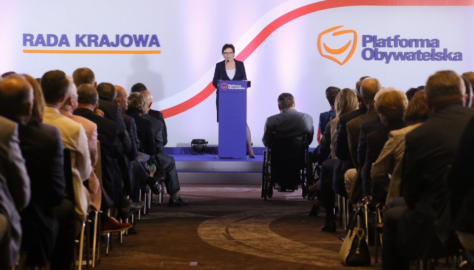 Premier RP Ewa Kopacz, podczas posiedzenia Rady Krajowej Platformy Obywatelskiej. Fot. PAP/Paweł Supernak