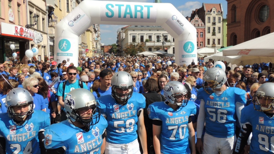 Pierwsi na starcie toruńscy rugbyści Angels. Fot. Michał Zaręba