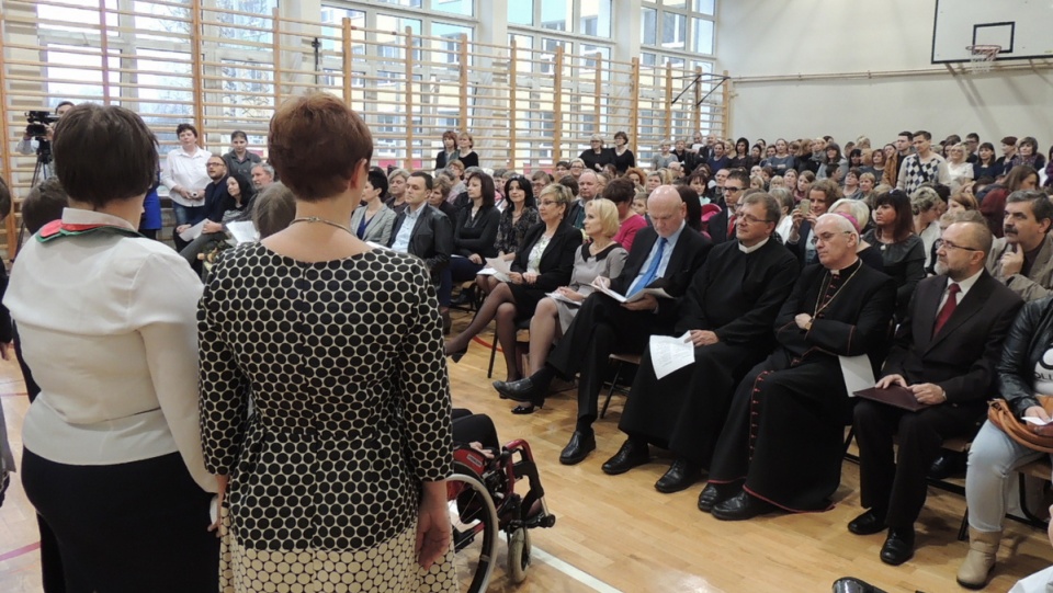 Na uroczystości otwarcia nowej siedziby szkoły obecny był m.in. prezydent Torunia Michał Zaleski. Fot. Michał Zaręba
