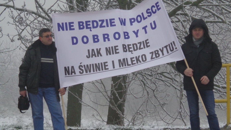 Tym razem było ich mniej niż ostatnio, ale znowu zablokowali drogę krajową numer 25. Fot. Marcin Doliński