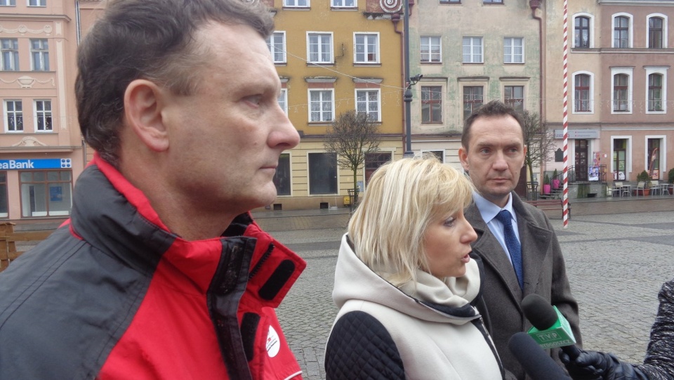 Podczas spotkania z dziennikarzami zaproszono na sobotnią manifestację. Fot. Marcin Doliński