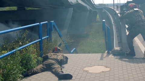 Toruń. Anakonda 16 - Most im. gen. Elżbiety Zawackiej w Toruniu został zajęty przez żołnierzy. Fot. Monika Kaczyńska