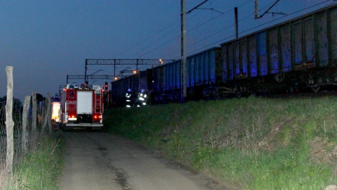 Pożar wagonu z siarką w Laskowicach Pomorskich