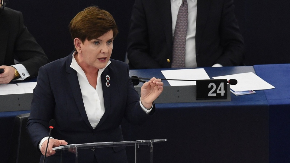 Premier Beata Szydło podczas debaty o sytuacji w Polsce. Fot. PAP/Radek Pietruszka