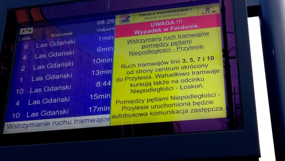 Groźny wypadek zatrzymał tramwaje w Fordonie. Fot. Tomasz Zamiatowski