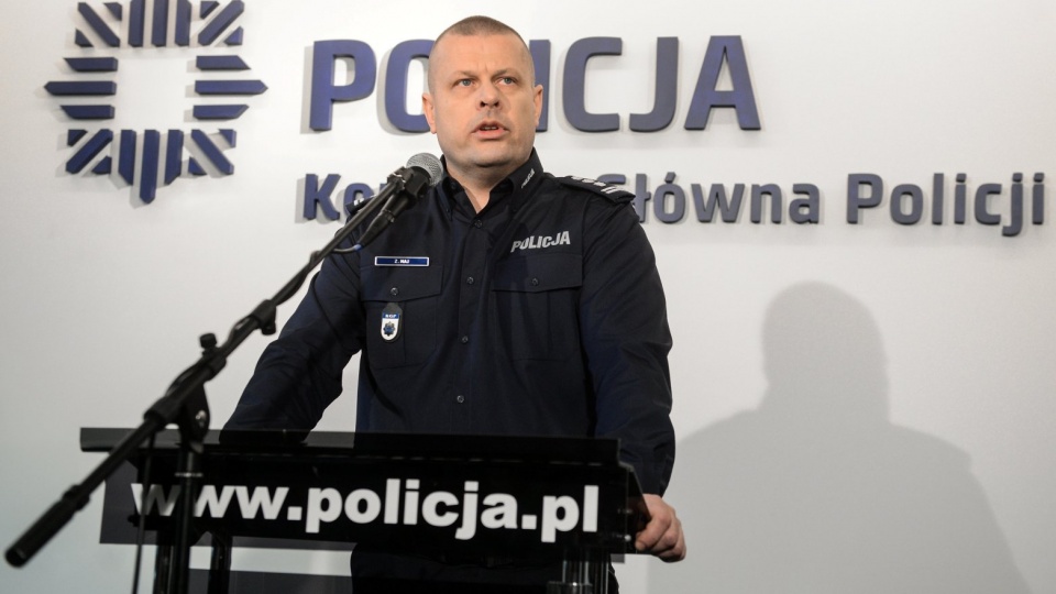 O swojej rezygnacji Maj poinformował na specjalnie zwołanej konferencji prasowej w KGP. Fot. PAP/Jakub Kamiński