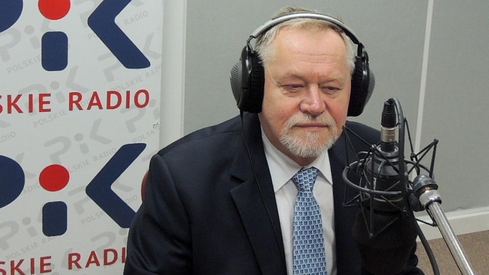 Rektor UMK w toruńskim studiu Polskiego Radia PiK. Fot. Zdzisław Drążkowski