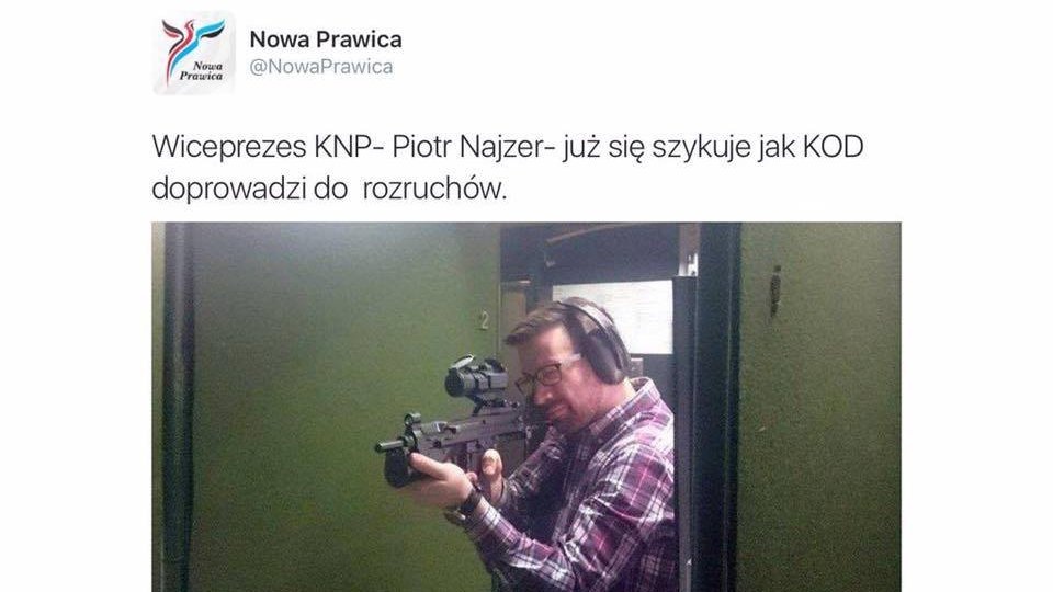 Wpis na partyjnym twitterze KNP. Zrzut ekranu. Źródło profil facebookowy Pawła Olszewskiego, posła PO