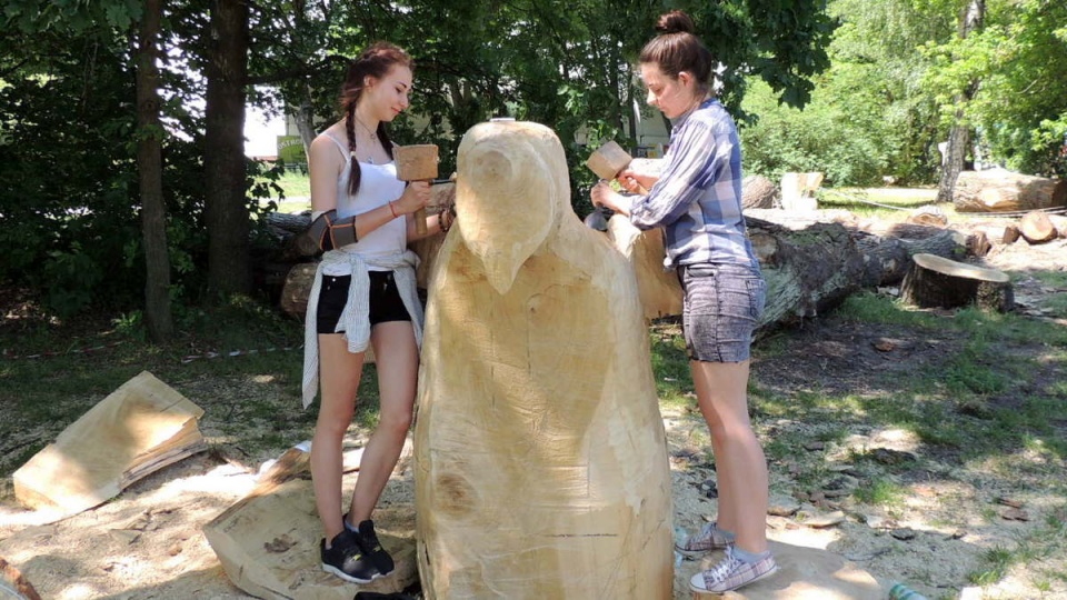 Artyści rzeźbiący w drewnie przyjechali m.in. z Koszalina, Zakopanego czy Szczecina. Fot. Damian Klich